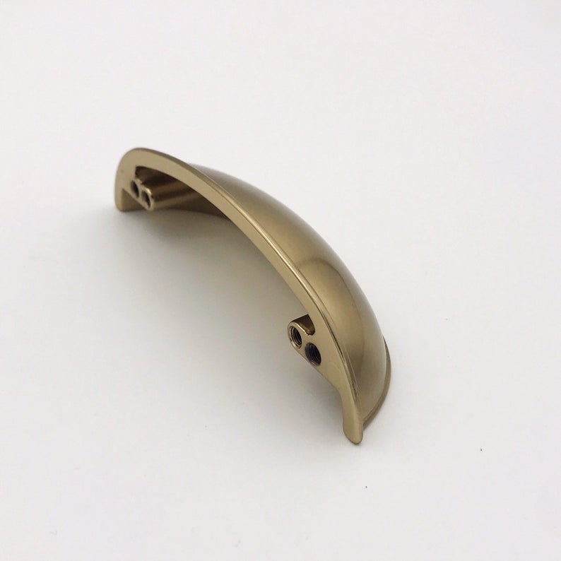 Mina Champagne Bronze Cup Drawer Pull - Brass Cabinet Hardware 
