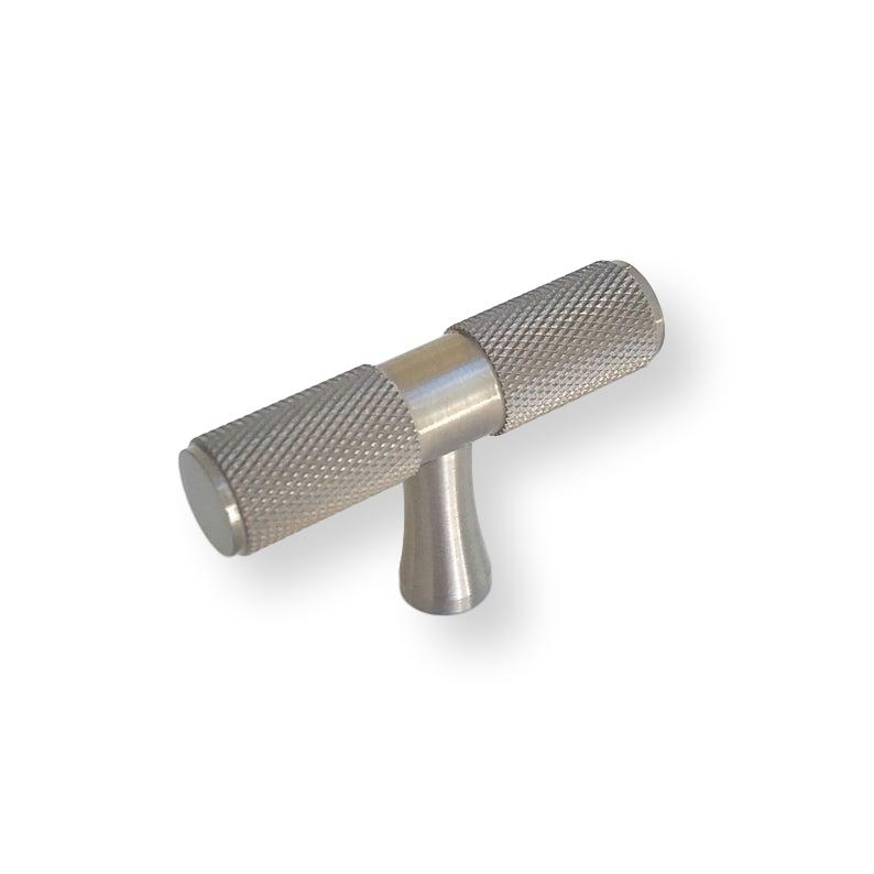 Brushed Nickel Solid "Texture" Knurled Drawer Pulls and Knobs - Brass Cabinet Hardware 