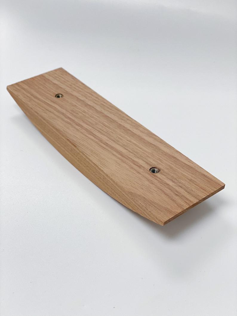 Walnut Flush Mid-century Modern Wood Drawer Handles - Forge Hardware Studio