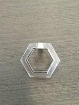 Polished Nickel and Lucite Geometric Knob - Brass Cabinet Hardware 