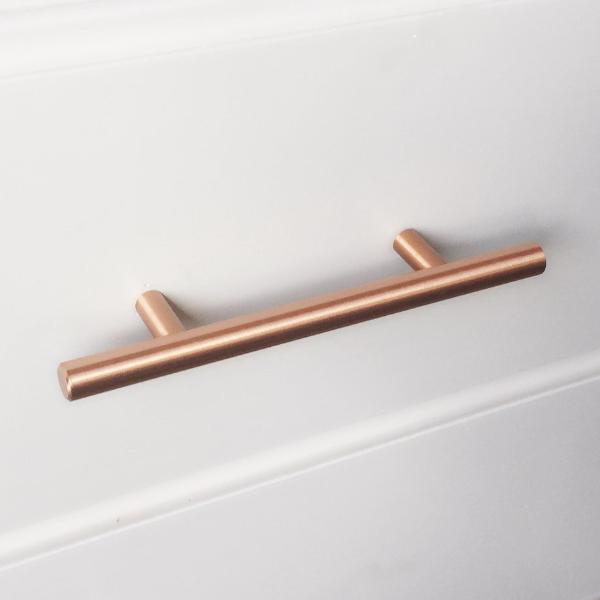 Satin Copper T-Bar European Drawer Pulls - Brass Cabinet Hardware 
