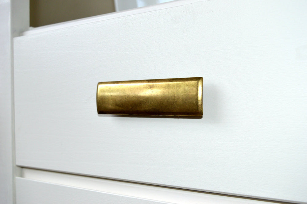 Rectangular Drawer  "Roman" Pulls in Antique Brass - Brass Cabinet Hardware 