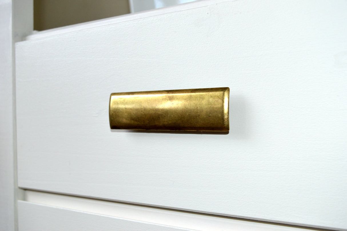 Rectangular Drawer  "Roman" Pulls in Antique Brass - Brass Cabinet Hardware 