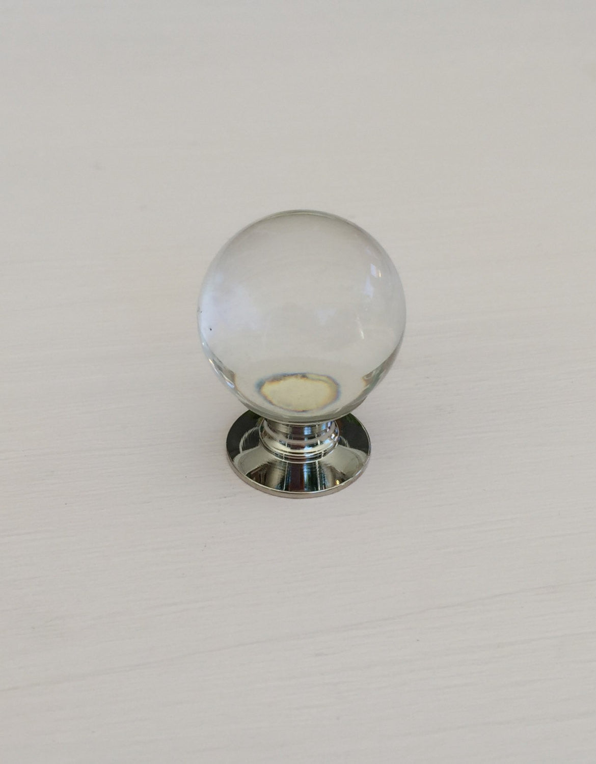 Polished Nickel and Lucite Ball Cabinet Knob - Brass Cabinet Hardware 