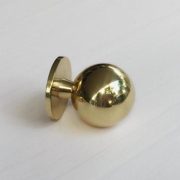 Polished Brass "Lili" Ball Round Cabinet Knob - Brass Cabinet Hardware 