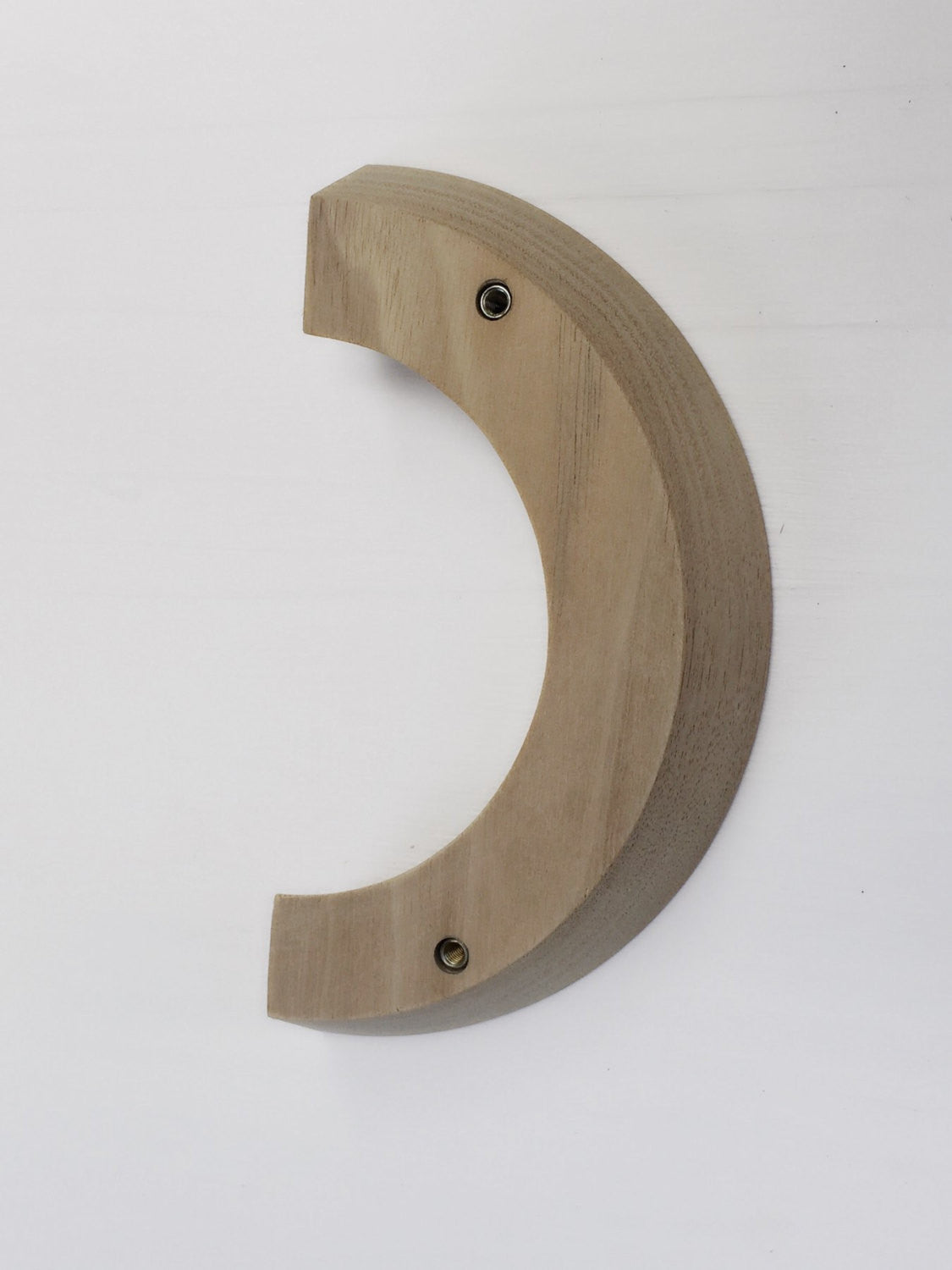 Wood Drawer Pull - Mid-century Modern Semi-Circle Wood Handles - Brass Cabinet Hardware 
