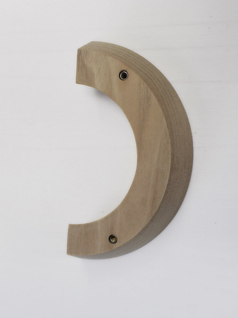 Wood Drawer Pull - Mid-century Modern Semi-Circle Wood Handles - Brass Cabinet Hardware 