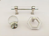 Polished Nickel and Lucite Ball Cabinet Knob - Brass Cabinet Hardware 