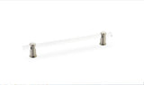 Satin Nickel and Lucite "Lumiere" Cabinet Knobs and Drawer Pulls - Brass Cabinet Hardware 
