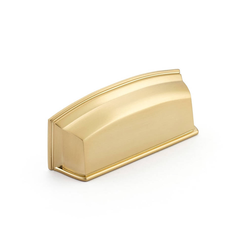 Menlo Park Brass Cabinet Cup Drawer Pull - Kitchen Handle - Brass Cabinet Hardware 