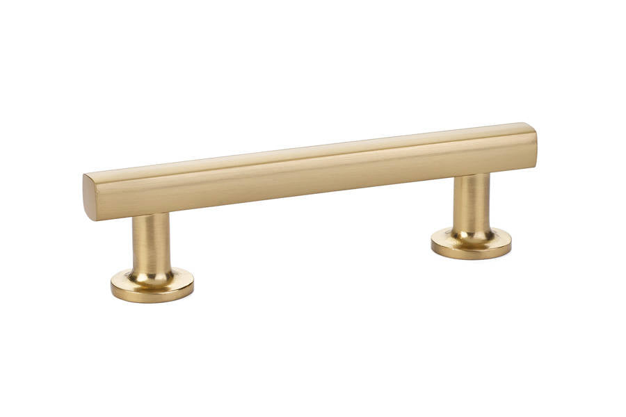 Freestone T-Bar Drawer Pulls in Satin Brass - Brass Cabinet Hardware 