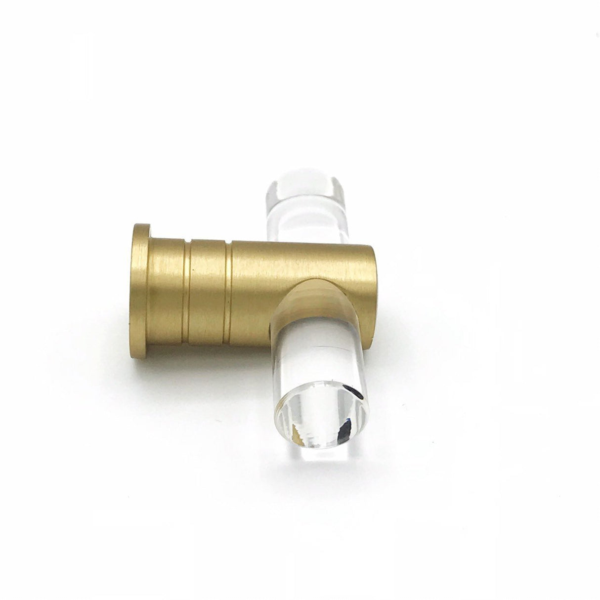 Lucite and Satin Brass "Luz" Drawer Pulls and Cabinet Knob - Forge Hardware Studio