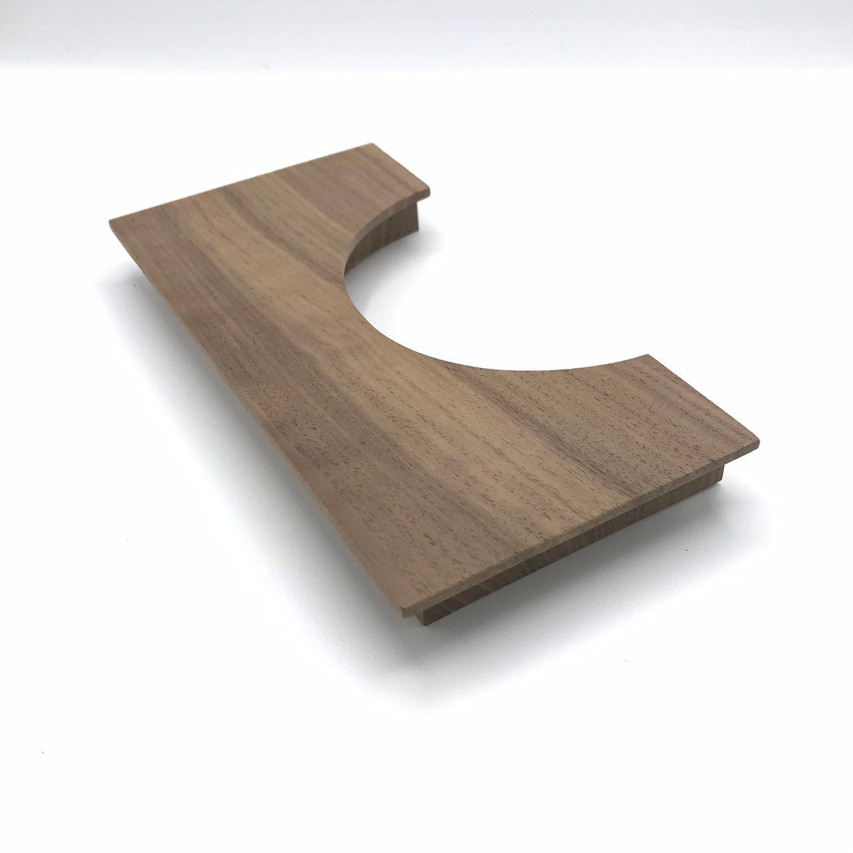 Wood Drawer Handle - Mid-century Modern Half-Square Wood Pull - Brass Cabinet Hardware 