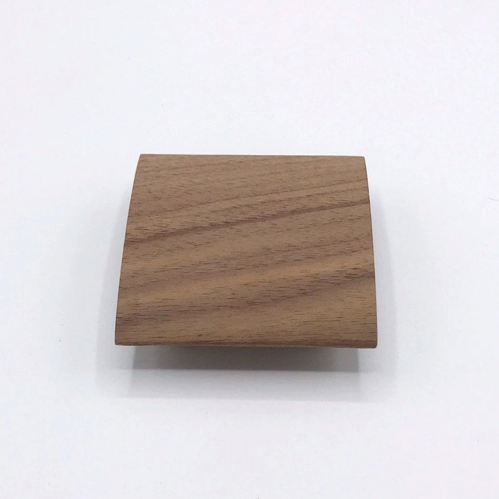 Wood Cabinet Knob Squared Mid-century Modern Hardware - Brass Cabinet Hardware 