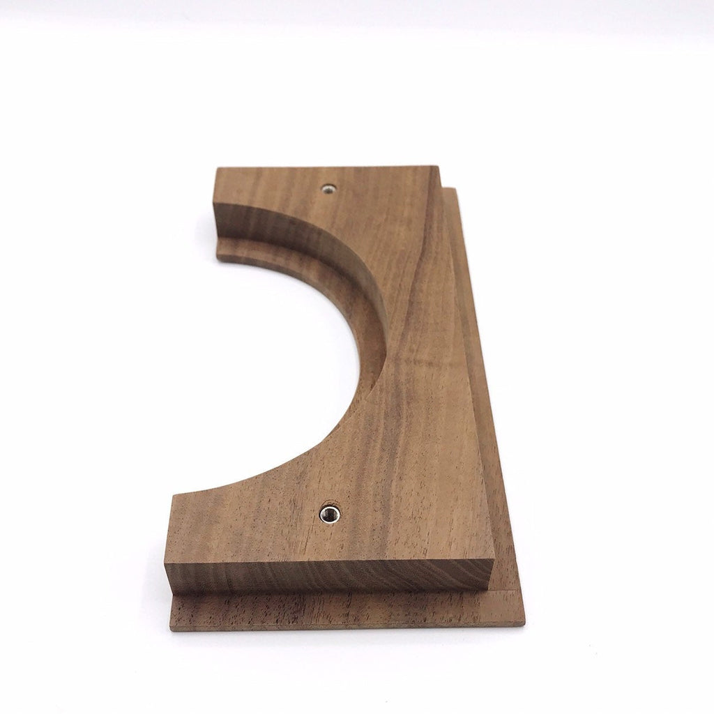 Wood Drawer Handle - Mid-century Modern Half-Square Wood Pull - Brass Cabinet Hardware 