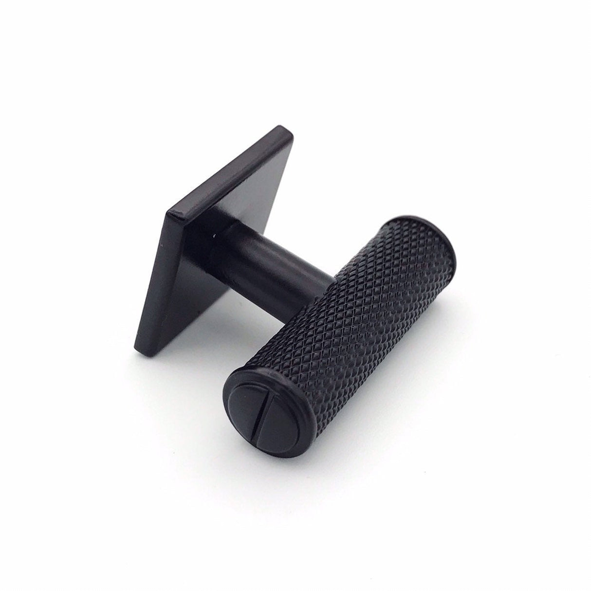 Knurled T-Knob "Kava" Matte Black Textured Kitchen Cabinet Knob - Brass Cabinet Hardware 