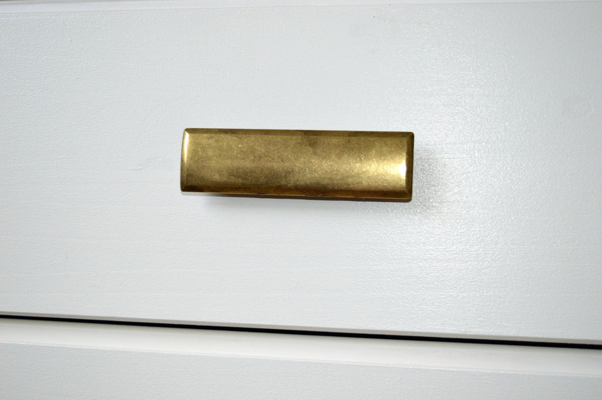 Rectangular Drawer  "Roman" Pulls in Antique Brass - Brass Cabinet Hardware 
