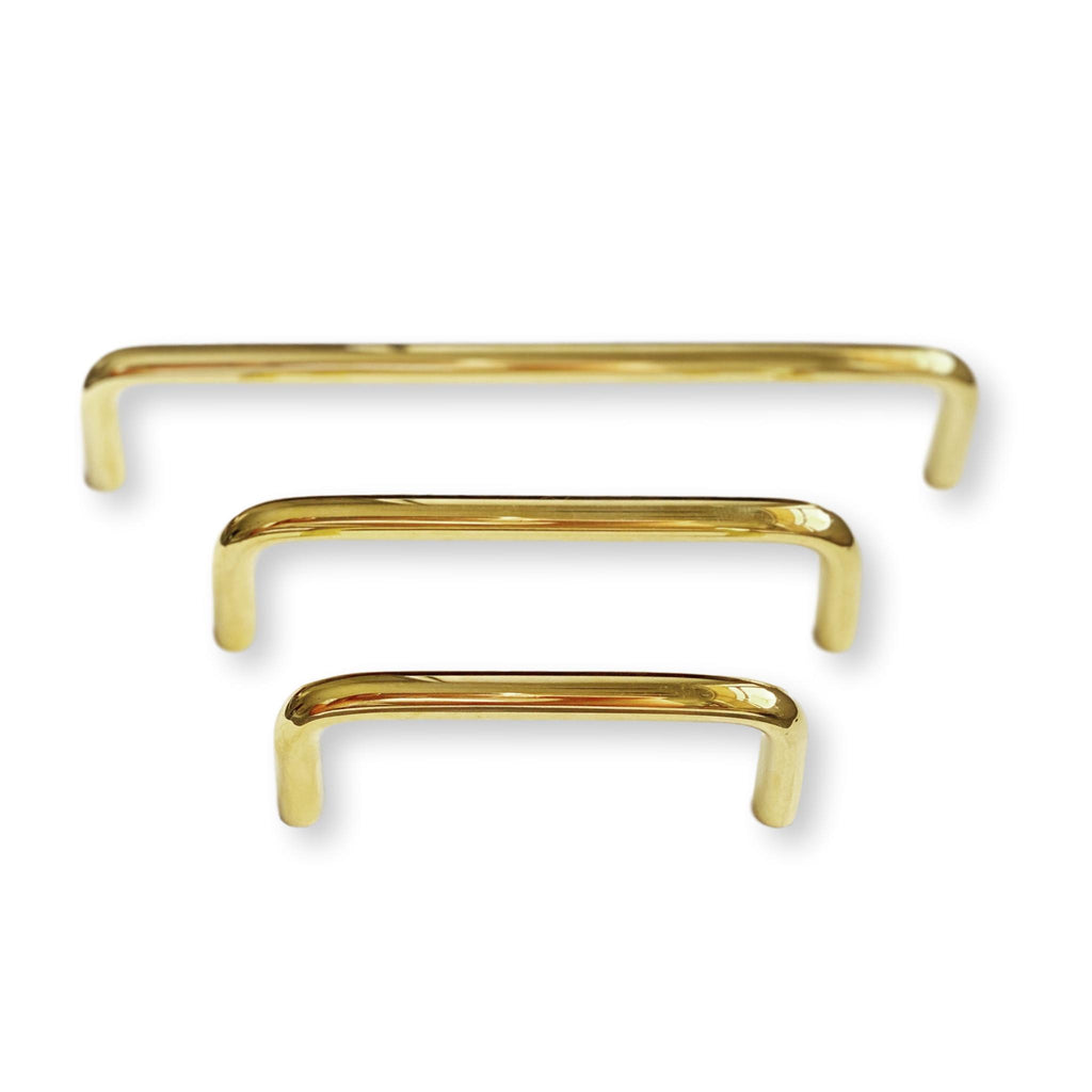 Unlacquered Polished Brass "Wire" Drawer Pulls - Cabinet Handles - Forge Hardware Studio