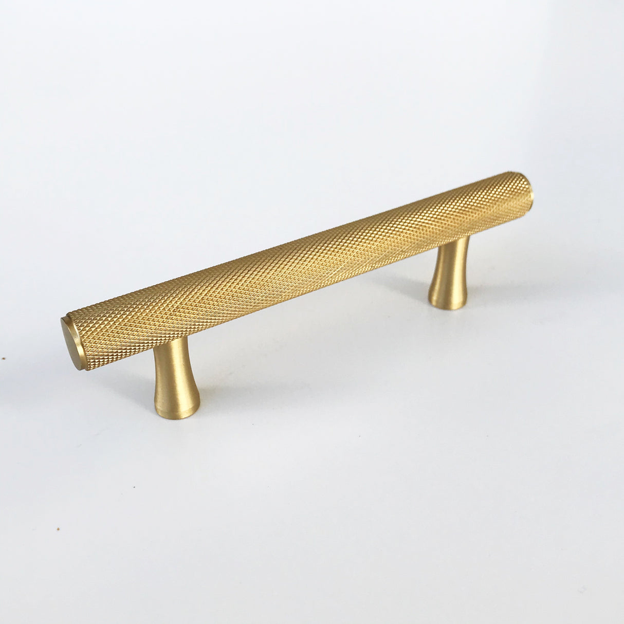 Brass Solid "Texture" Knurled Drawer Pulls and Knobs in Satin Brass - Brass Cabinet Hardware 