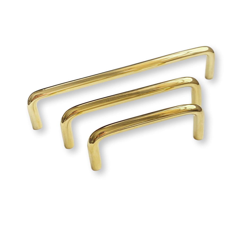 Polished Brass "Wire" Drawer Pulls - Cabinet Handles - Forge Hardware Studio