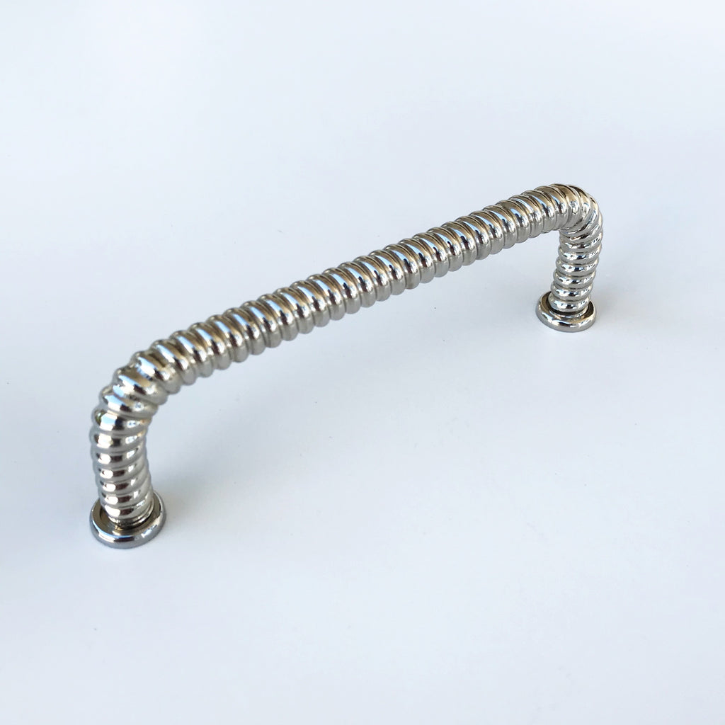 Polished Nickel "Rope" Drawer Pull - Brass Cabinet Hardware 