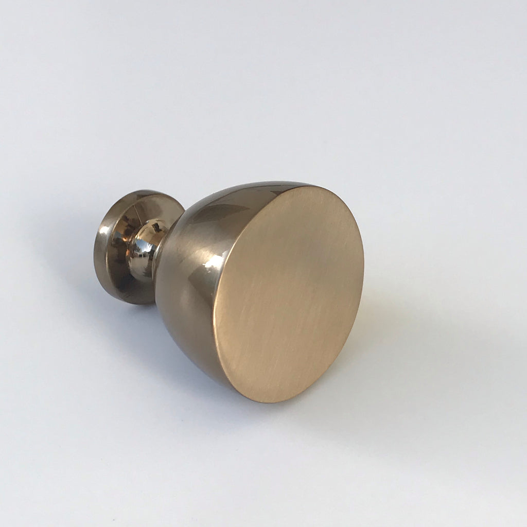 Round "Mina" Champagne Bronze Round Cabinet Knob - Brass Cabinet Hardware 