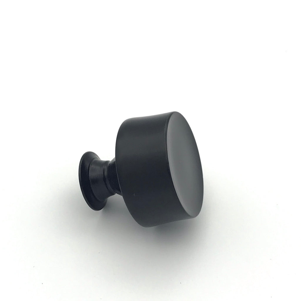 Round Emma Matte Black Cabinet Knob - Brass Cabinet Hardware 
