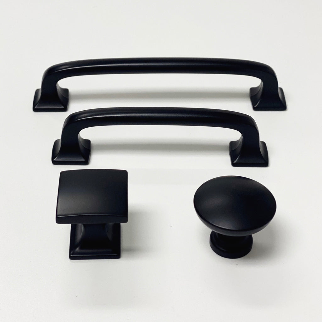 Loft Matte Black Knobs and Drawer Pulls - Forge Hardware Studio