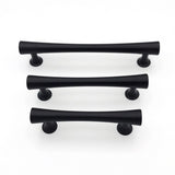 Emma Round Mid-Century Matte Black Cabinet Knob and Drawer Pulls - Brass Cabinet Hardware 