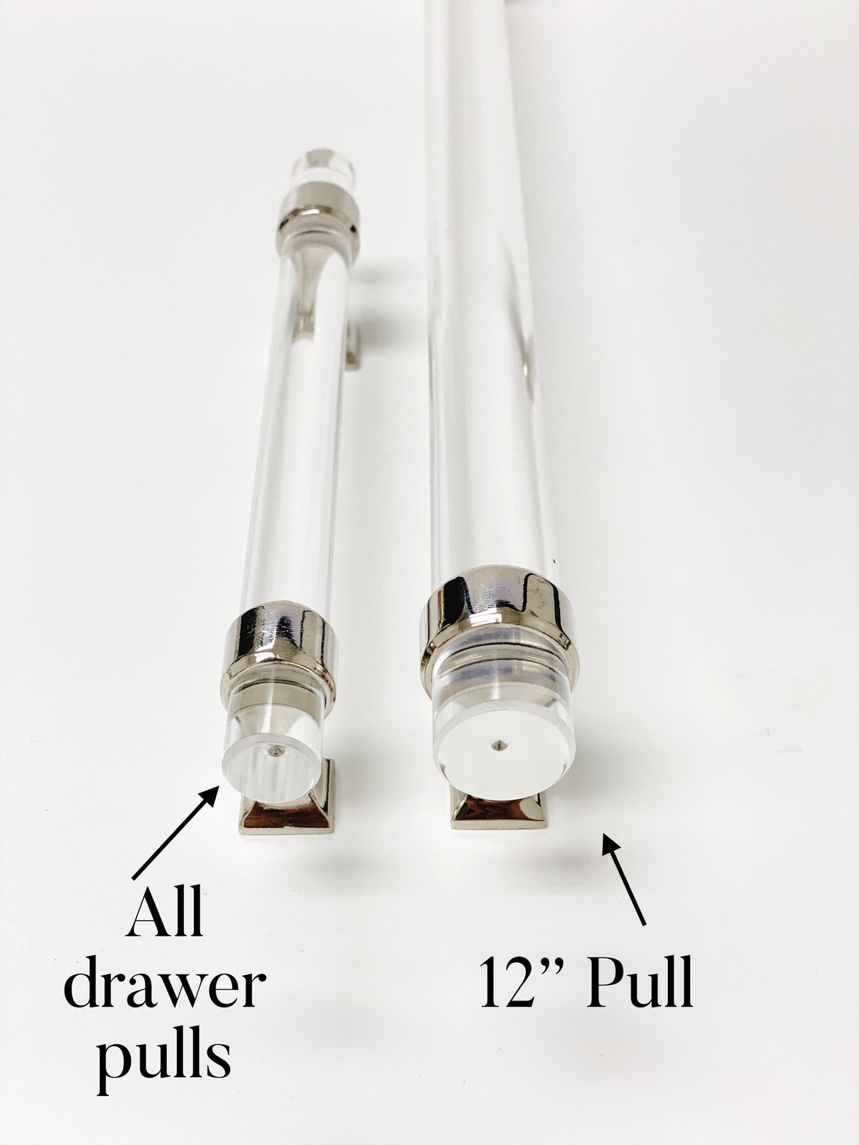 Polished Nickel "Gigi" Lucite Modern Drawer Pull - Forge Hardware Studio