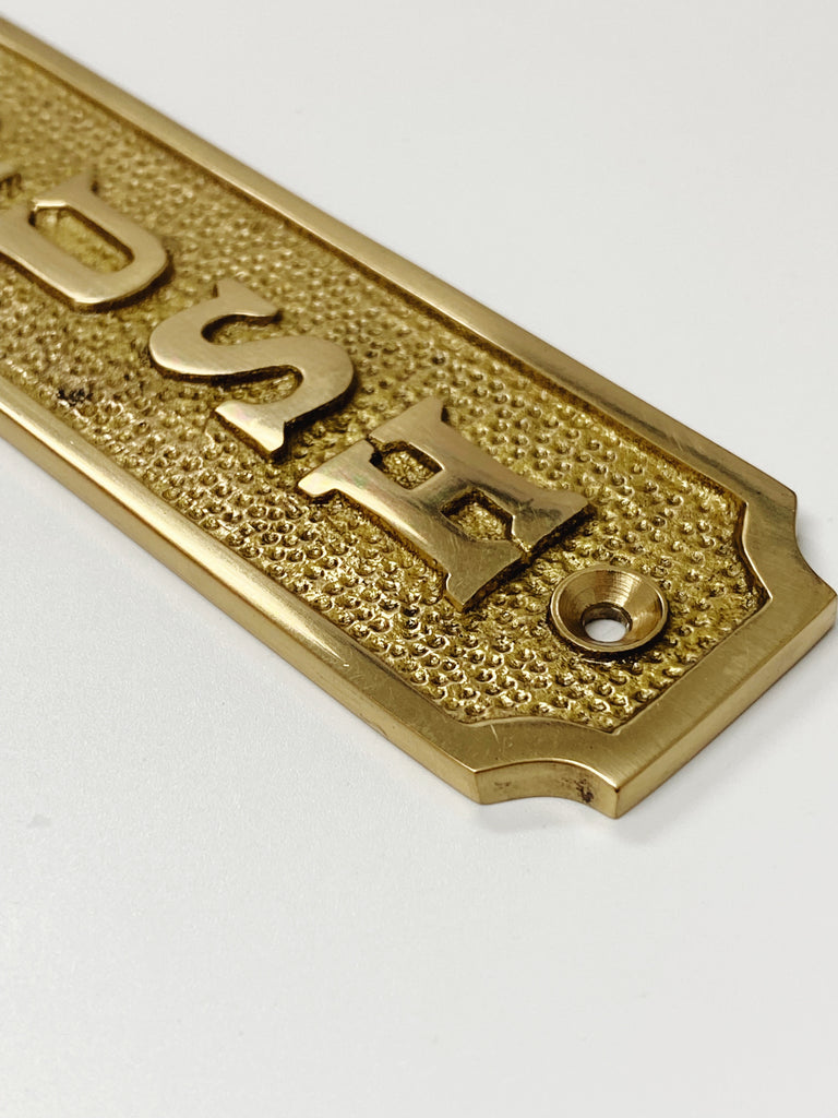 Brass "Push" Door Sign 1-5/16” W x 4-1/2” H - Brass Door Sign - Forge Hardware Studio