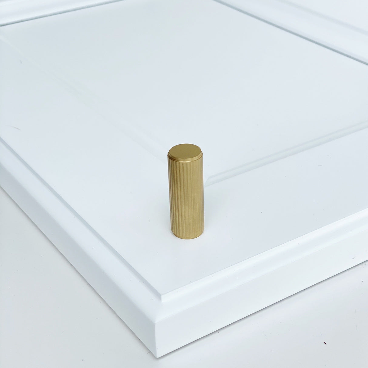 Brass Solid "Texture Lines" Knurled Drawer Pulls and Knobs in Satin Brass - Forge Hardware Studio