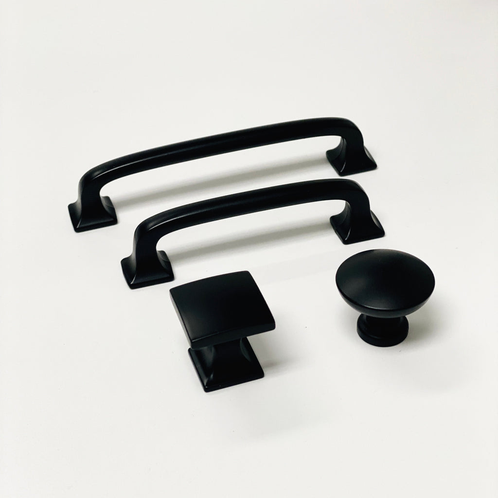 Loft Matte Black Knobs and Drawer Pulls - Forge Hardware Studio