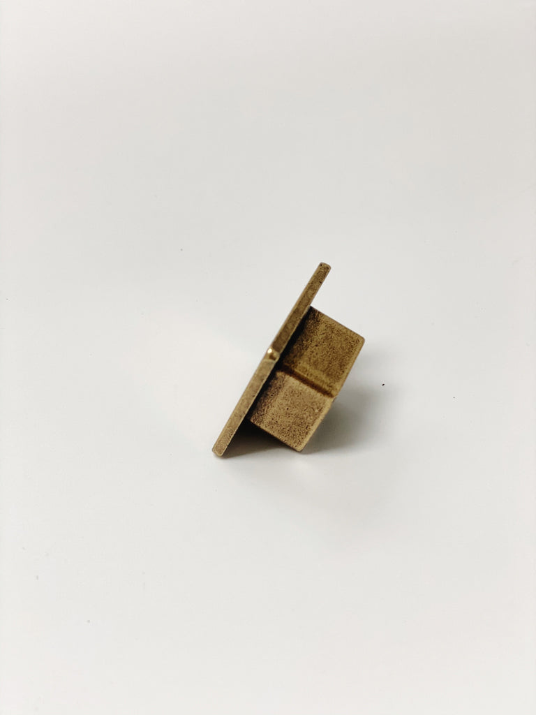 Sebastian Aged Brass Square Cabinet Knob - Forge Hardware Studio