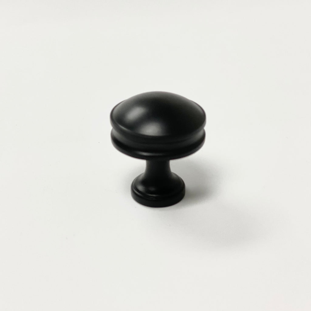 Matte Black "Mist" Round Cabinet Knob - Forge Hardware Studio
