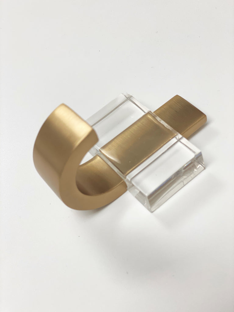 Champagne Bronze Lucite Wall T-Shape Coat and Hat Hook - Forge Hardware Studio