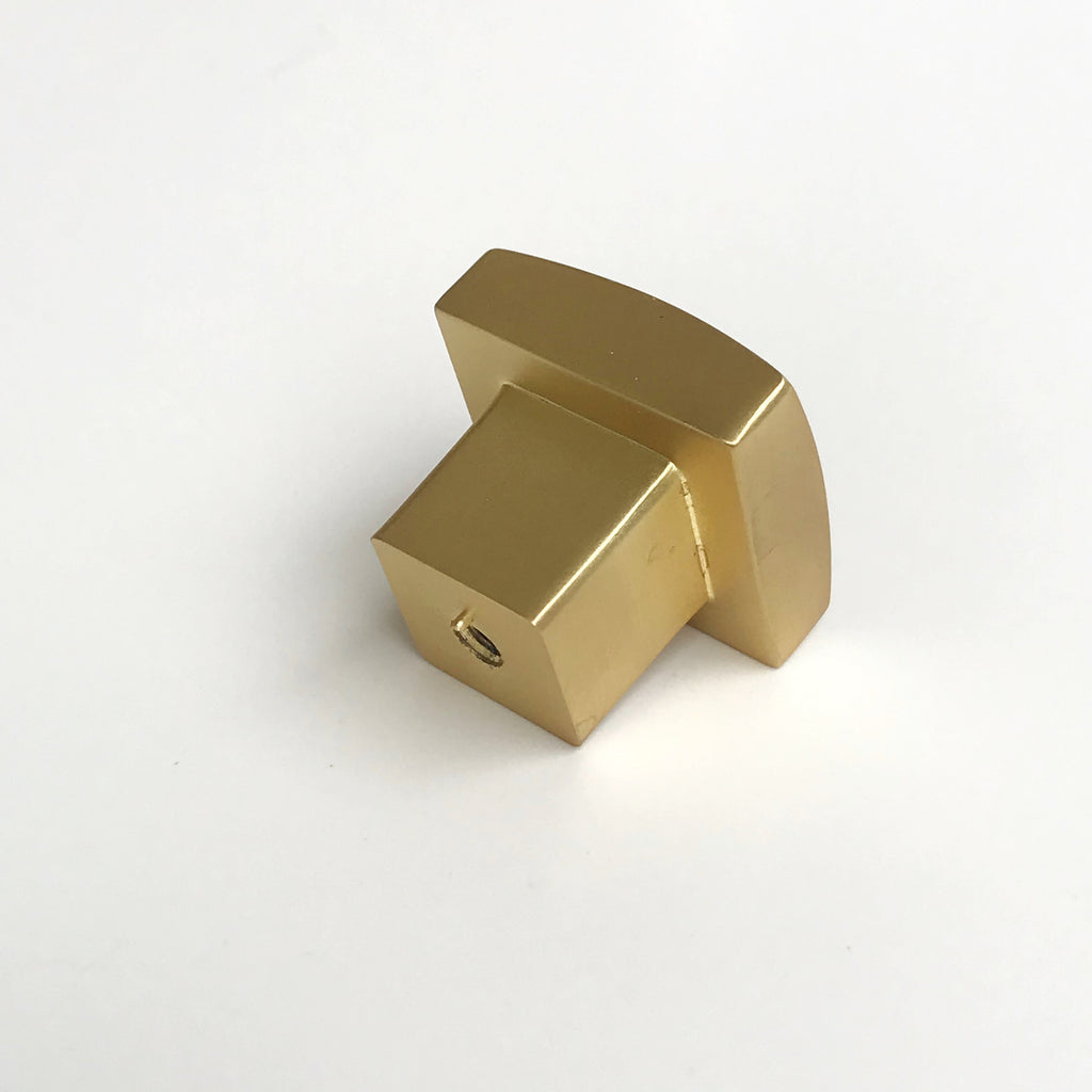 Modern Brushed Brass "Beam" Drawer Handles and Cabinet Knob - Brass Cabinet Hardware 