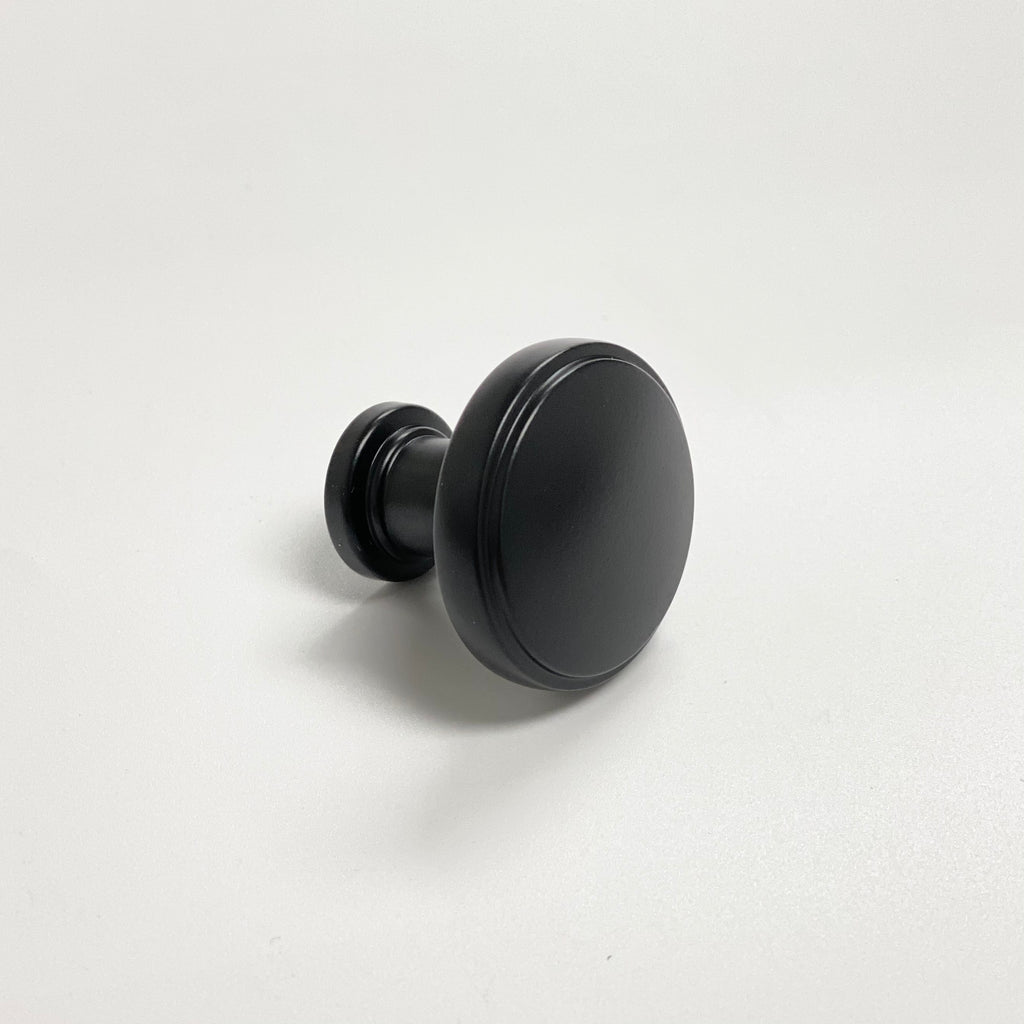 Luna Matte Black Round Cabinet Knob - Forge Hardware Studio