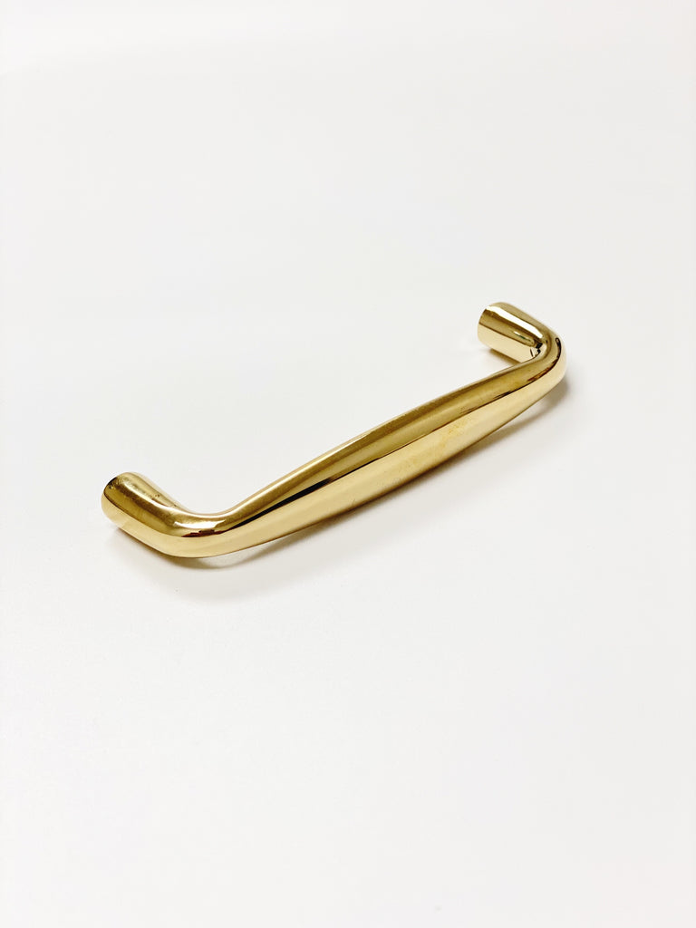 Omni Drawer Pulls in Polished Unlacquered Brass - Kitchen Cabinet Hardware - Forge Hardware Studio