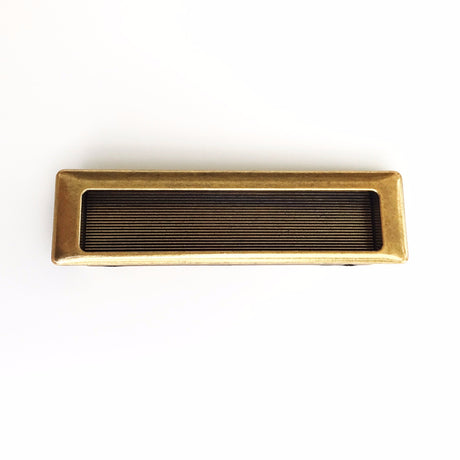 Recessed Large Antique Brass Drawer Pulls - Closet Door and Drawer Handle - Brass Cabinet Hardware 