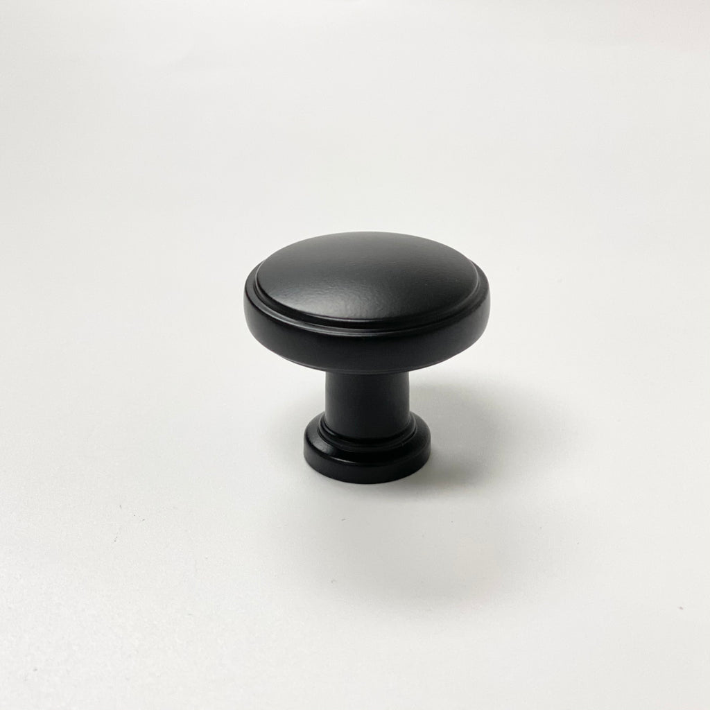 Luna Matte Black Round Cabinet Knob - Forge Hardware Studio