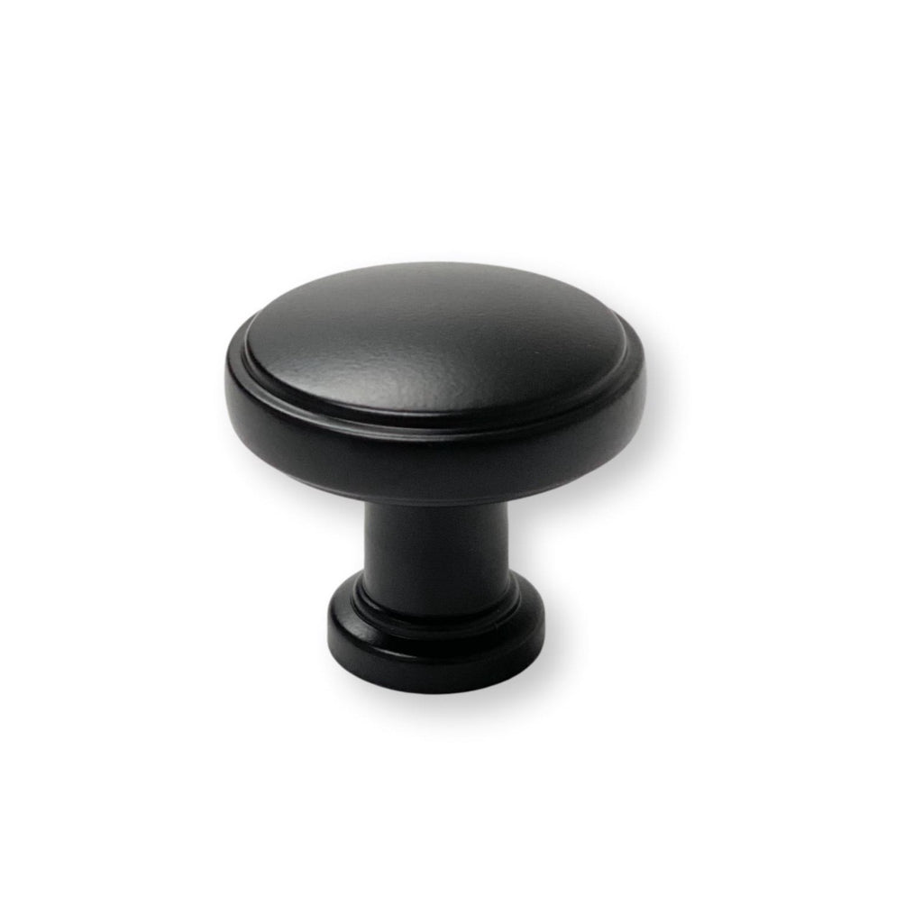 Luna Matte Black Round Cabinet Knob - Forge Hardware Studio