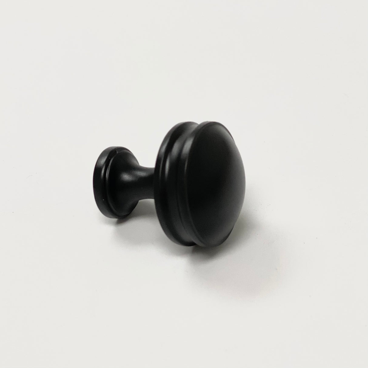 Matte Black "Mist" Round Cabinet Knob - Forge Hardware Studio