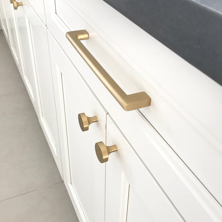 Satin Brass Luxe Drawer Pulls and Cabinet Knobs – Forge Hardware Studio