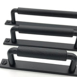 Knurled Drawer Pulls "Kava" Matte Black Textured Kitchen Cabinet Handles - Brass Cabinet Hardware 