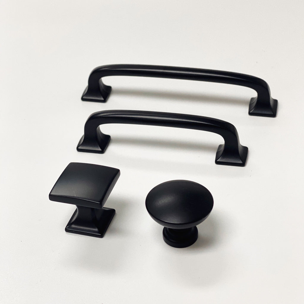 Loft Matte Black Knobs and Drawer Pulls - Forge Hardware Studio