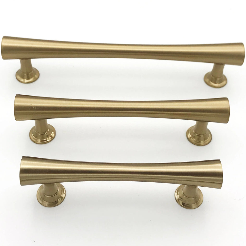 Emma Mid-Century Champagne Bronze Cabinet Knob and Drawer Pulls - Brass Cabinet Hardware 