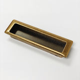 Recessed Large Antique Brass Drawer Pulls - Closet Door and Drawer Handle - Forge Hardware Studio