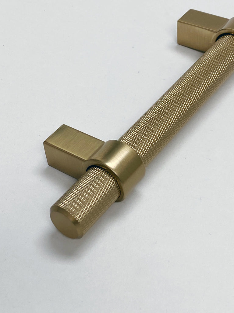 Knurled "Prelude" Champagne Bronze Cabinet Knobs and Drawer Pulls - Forge Hardware Studio