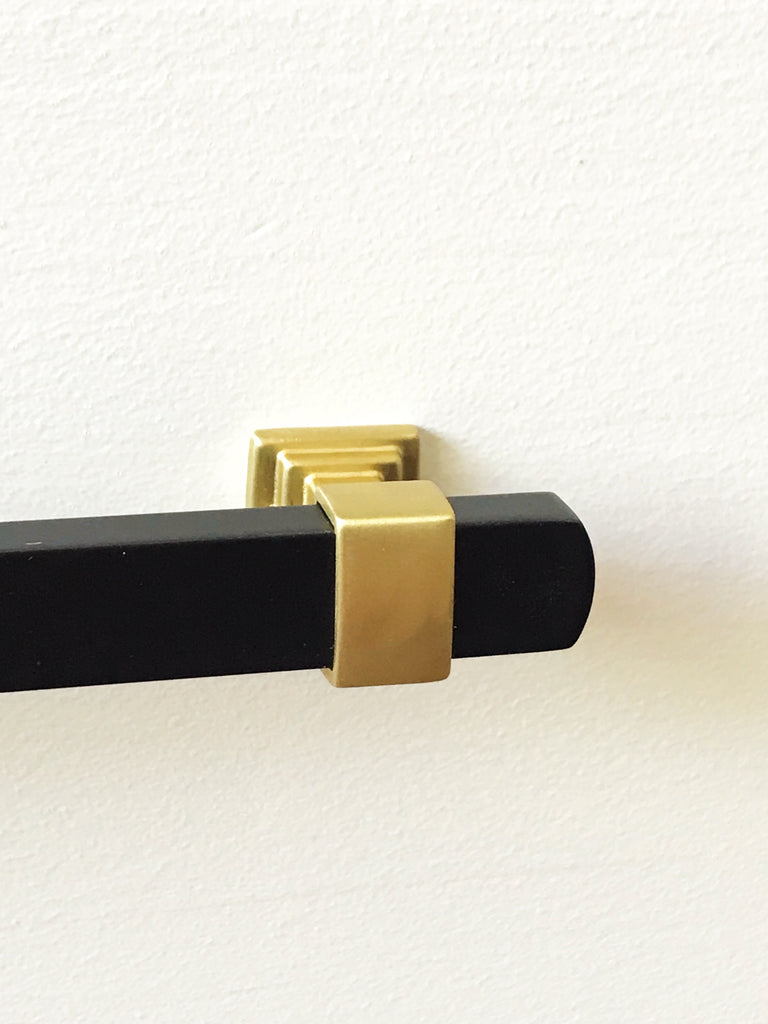 Mack Brass and Black Knob and Drawer Pulls - Brass Cabinet Hardware 